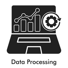 Data Processing Icon - Glyph Style