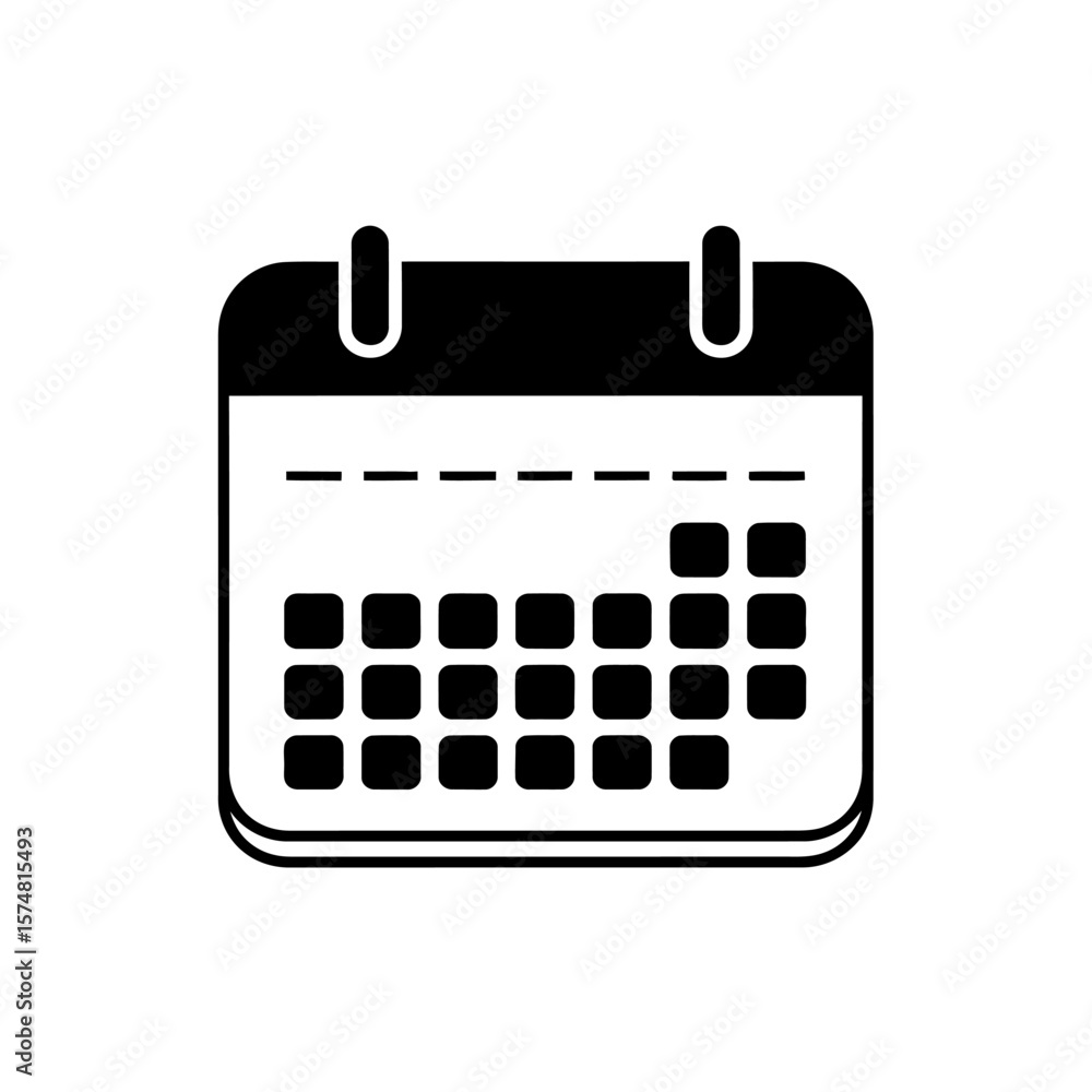 Poster calendar icon representation symbolizing scheduling and time management for organizing events and ap