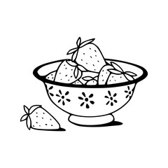 strawberry fruit in decorative bowl