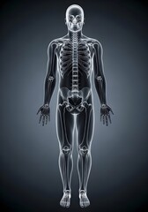 Digitally Generated X-Ray Style Full-Body Human Skeleton