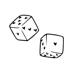 pair of dice with heart pips clipart