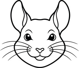 chinchilla head icon line art vector illustration on transparent background