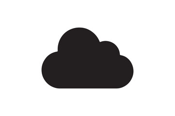 Cloud icon silhouette vector with white background