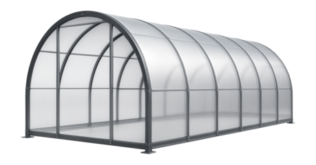 Industrial-sized tunnel greenhouse with reinforced arches, suitable for agricultural enterprises to maximize crop production.