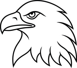 eagle head icon line art vector illustration on transparent background