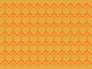 Orange Geometric Floral Pattern Design