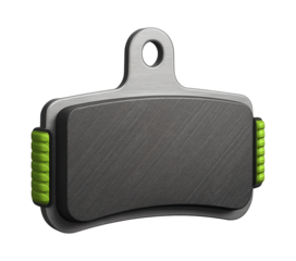 Ceramic-coated brake pad for improved heat dissipation on descents