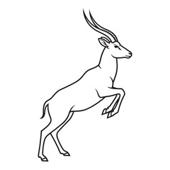 Authentic Antelope True Identity Profile - Antelope vector - Antelope Line art - Antelope Drawing - Vector Lineart of Antelope - Antelope icon - its fundamental savanna animal spirit

