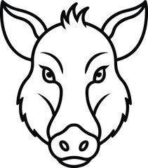 wild head icon line art vector illustration on transparent background