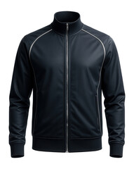 Zip-up sports jacket with stand collar and contrasting piping for athleisure looks