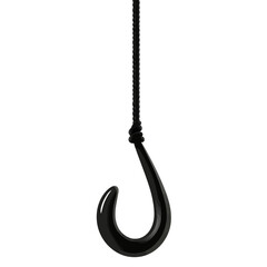 Black fishing hook 