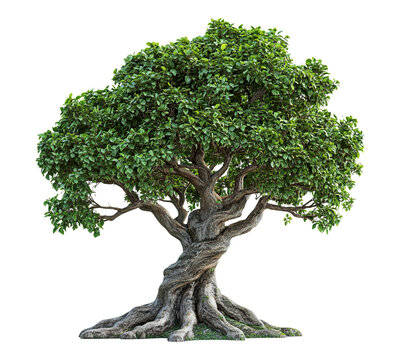 A large tree with a thick trunk and many branches