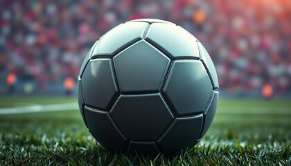 Large gray soccer ball on textured field background,  background,   texture