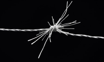 A Symbolic Image of a Single Thread Being Tested to its Breaking Point, with an Ultra-Sharp Focus on the Fine, Individual Fibers Beginning to Snap