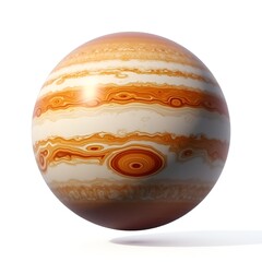 Realistic Jupiter Planet Globe Isolated on White or Transparent Background
