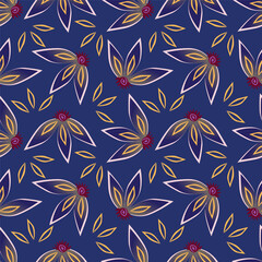 cut seamless hand drawn floral pattern, Botanical, Vector illustration for wedding and valentine day design.