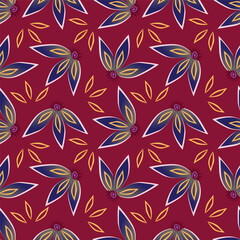 cut seamless hand drawn floral pattern, Botanical, Vector illustration for wedding and valentine day design.
