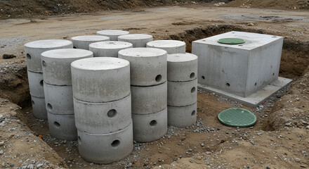 Concrete Septic System Components Installation