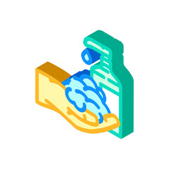 foaming soap hand isometric icon vector illustration