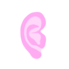 Pink watercolor ear clipart