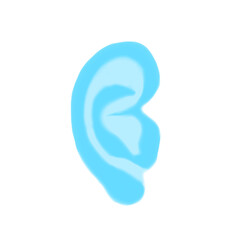 Blue watercolor ear clip art