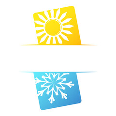 Air conditioner and heating design, sun and snowflake