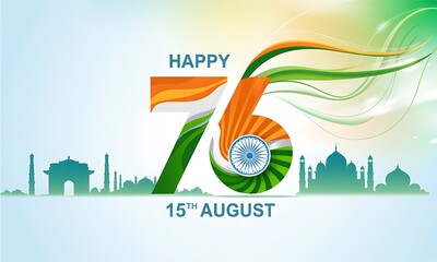 Celebrating indias 76th independence day with flag design