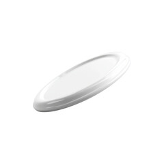 Plain White Plastic Flying Frisbee Disc for Outdoor Sport Fun Isolated on White Background