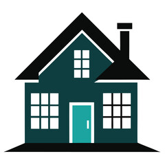 Classic house silhouette design element perfect for architectural or real estate concepts isolated on white background