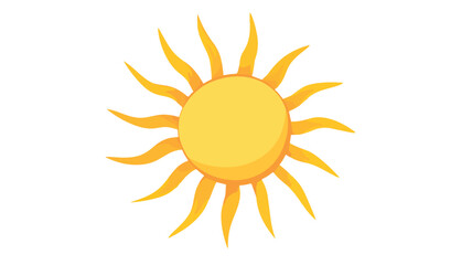 Sun Icon in Flat Style on White Background for Design Projects