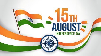 Celebrating 15th august independence day of india with the indian flag