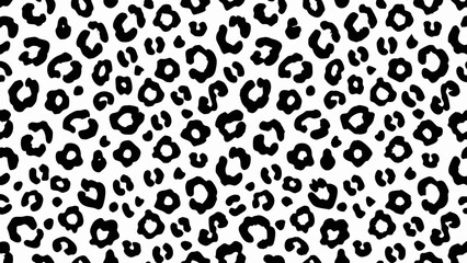 Fototapeta premium Black and white leopard seamless pattern. Fashion stylish vector texture pattern, vector, seamless, design, icon, illustration, black, texture, symbol, decoration,
