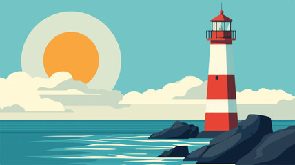 Stunning Solar-Powered Lighthouse Illustrating Innovation and Sustainability