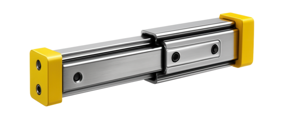 Telescopic sliding guide made of high-strength alloy for a robotic arm in an automotive assembly line