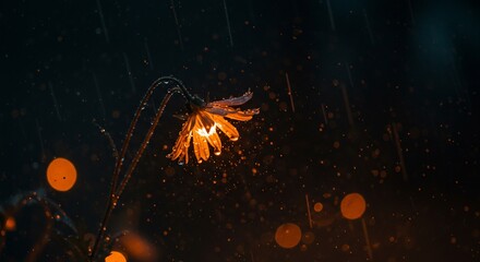 Radiant bloom in the rains embrace