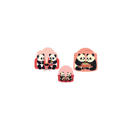 Obraz premium Adorable Cartoon Character Set – Colorful Kid-Friendly Mascots for Design Projects