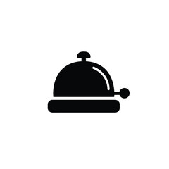 Black silhouette of a service bell icon white