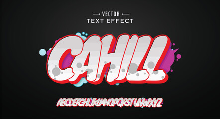 Cahill logo graffiti font text effect, spray and street text style	