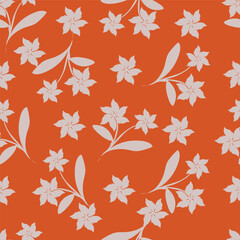 Fototapeta premium Hand drawn flowers. Seamless background with abstract cute flowers. Vector design ornament for paper; cover; fabric; interior decor; textile; fabric; wallpaper; surface design; label; packaging