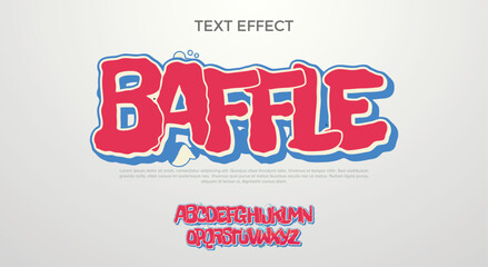 Baffle logo graffiti font text effect, spray and street text style	
