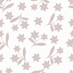 Fototapeta premium Cute vector floral seamless pattern. Colorful flowers background. Trendy repeat texture for fashion print, wallpaper or fabric