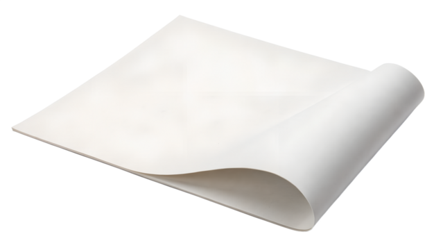 White flexible material sheet isolated PNG with Transparent Background