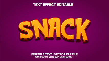 snack text effect vector editable