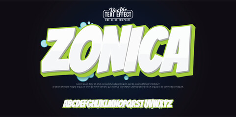 Zonica logo graffiti font text effect, spray and street text style	