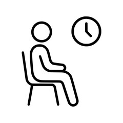 Waiting Room Line Icon Outline Vector Sign in Linear Style for UI and Web, Pixel Perfect Graphics