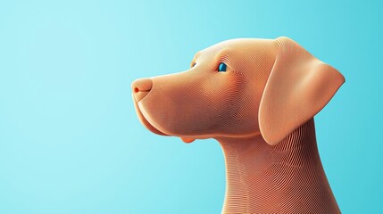 A stylized depiction of a dog against a vibrant blue background, showcasing creativity and artistic flair.