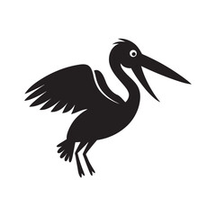 Pelican Attempting To Catch Fish Silhouette