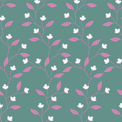 Cute vector floral seamless pattern. Colorful flowers background. Trendy repeat texture for fashion print, wallpaper or fabric