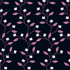 Cute vector floral seamless pattern. Colorful flowers background. Trendy repeat texture for fashion print, wallpaper or fabric