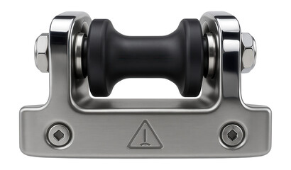 Fototapeta premium Stainless steel cable guide with a corrosion-resistant finish for marine applications.